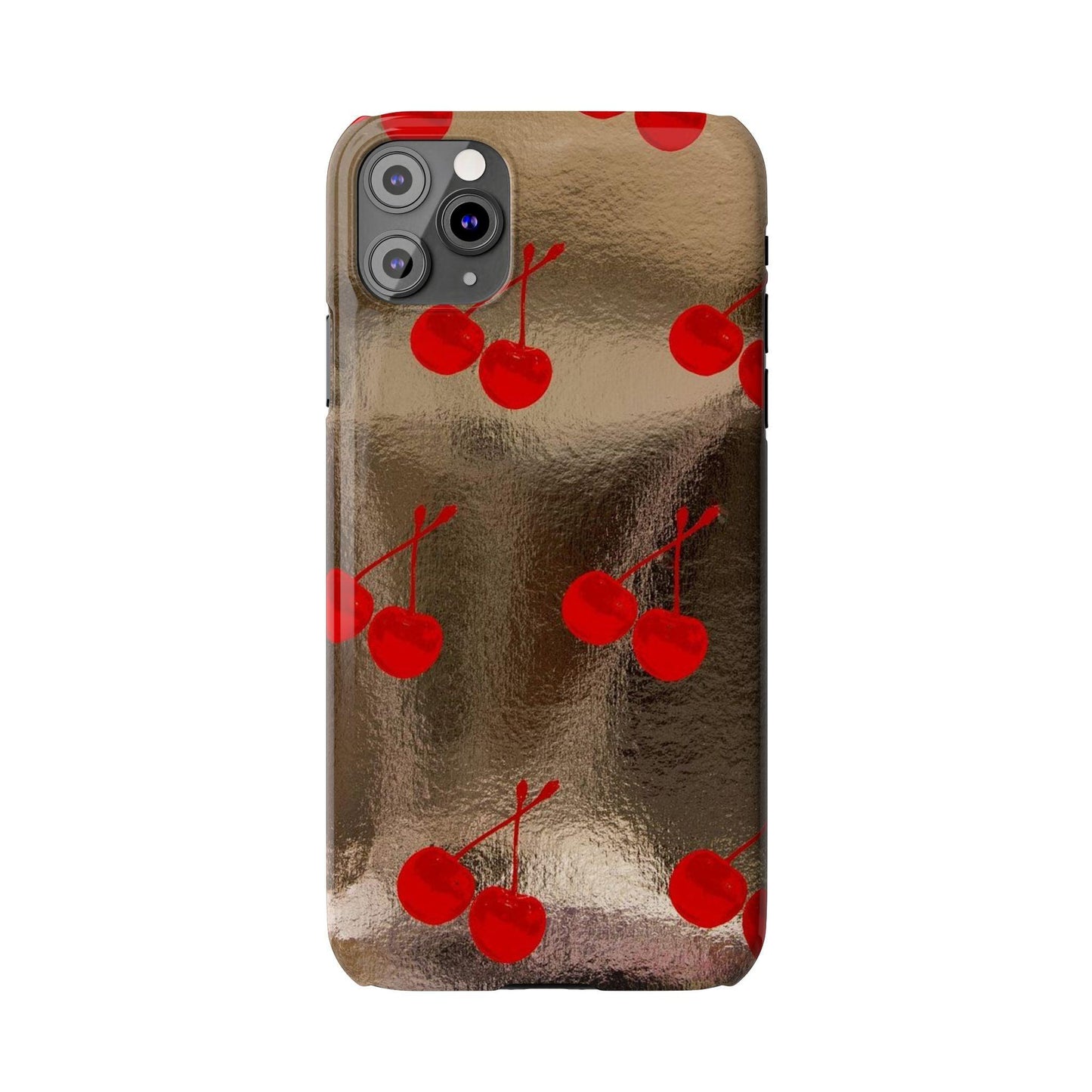 Golden Cherry Bliss Slim iPhone Cases