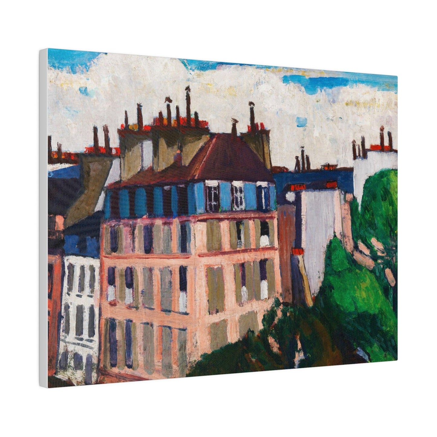 Rooftops, Paris (1909-1912) painting in high resolution by Henry Lyman Sayen - Matte Canvas, Stretched, 0.75"