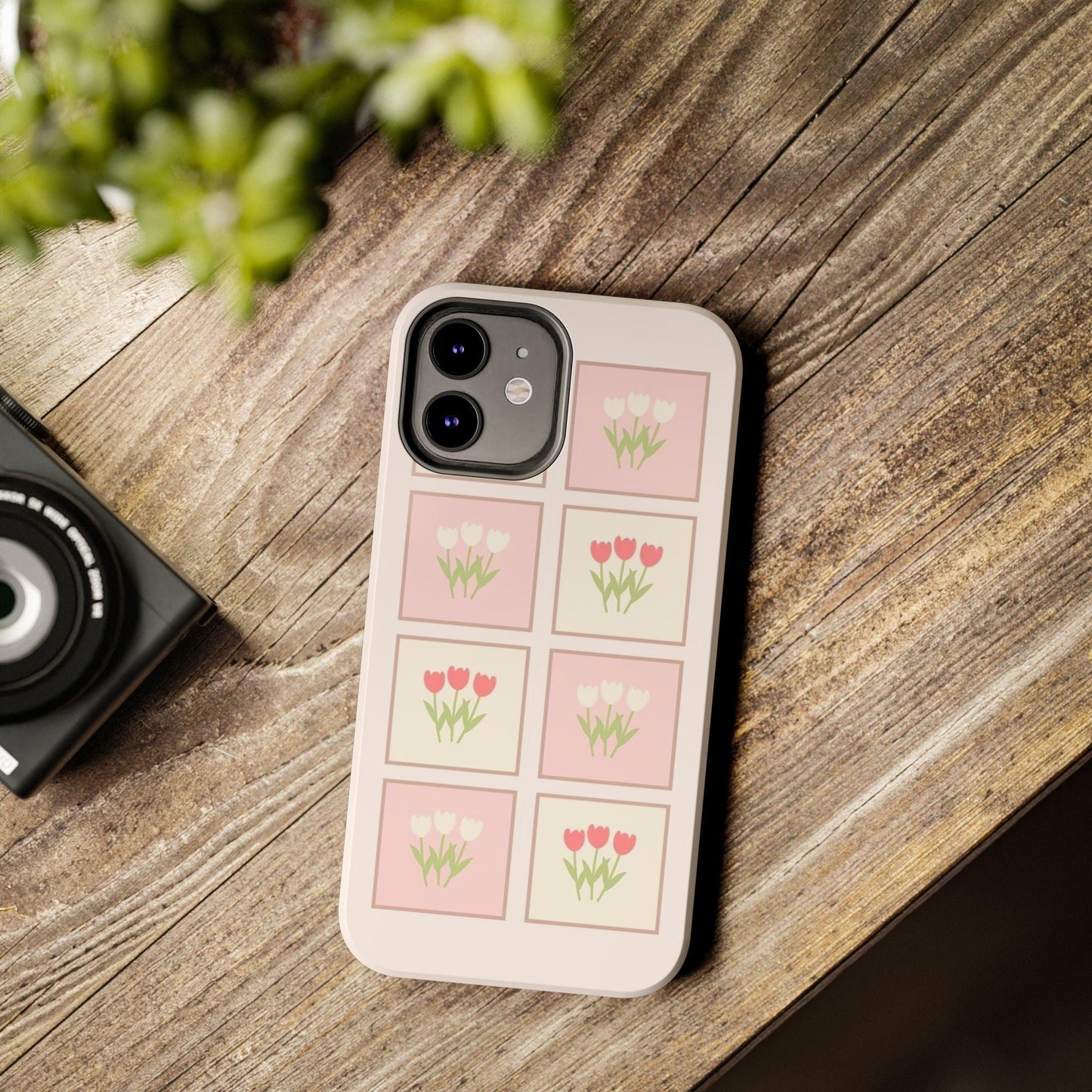 Floral Pastel Tulips Garden Tough iPhone Cases