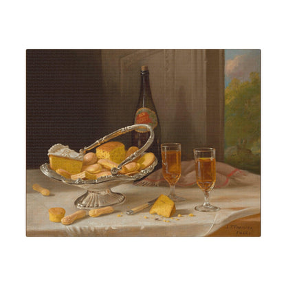 Still Life with Silver Cake Basket (1866) by John F. Francis - Matte Canvas, Stretched, 0.75"