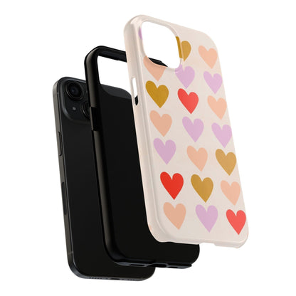 Cutesy Hearts Tough iPhone Cases