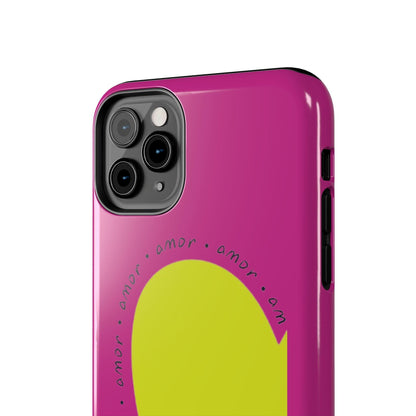 Amor Neon Heart Tough iPhone Cases