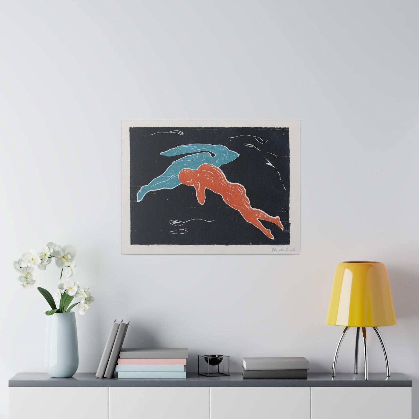 Encounter in Space 1899 by Edvard Munch on a Matte Canvas Stretched 0.75