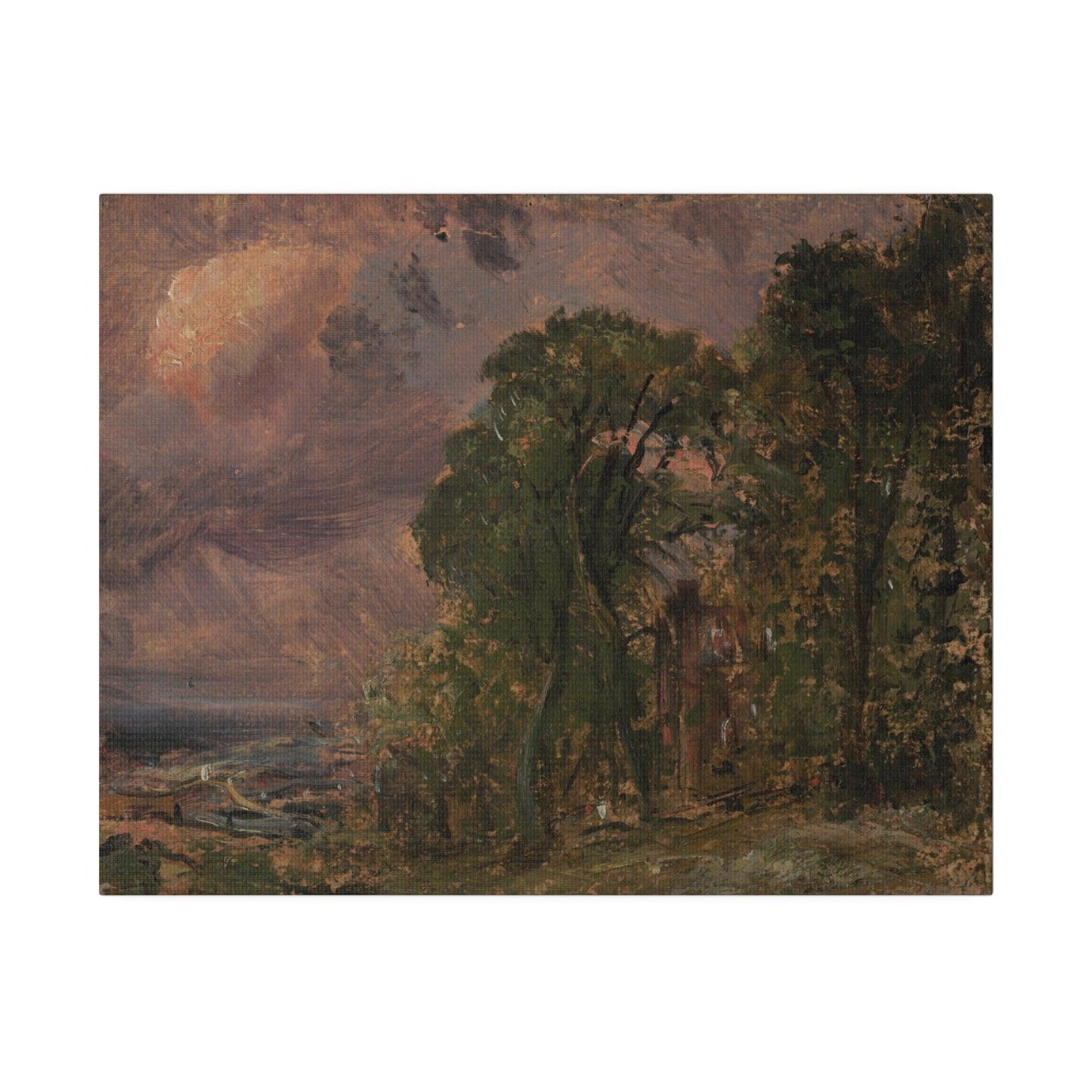 A View at Hampstead with Stormy Weather by John Constable - Matte Canvas, Stretched, 0.75"