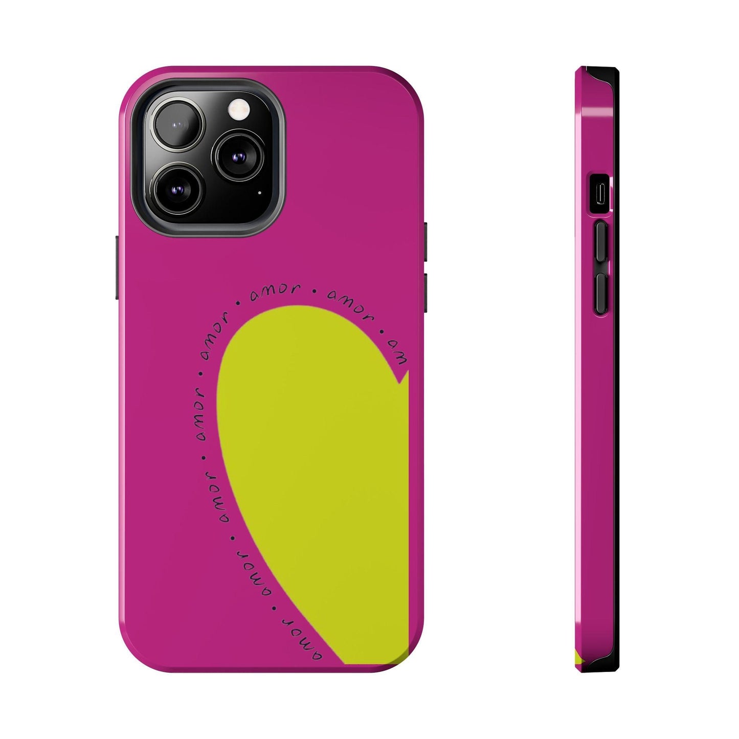 Amor Neon Heart Tough iPhone Cases