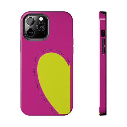 Amor Neon Heart Tough iPhone Cases