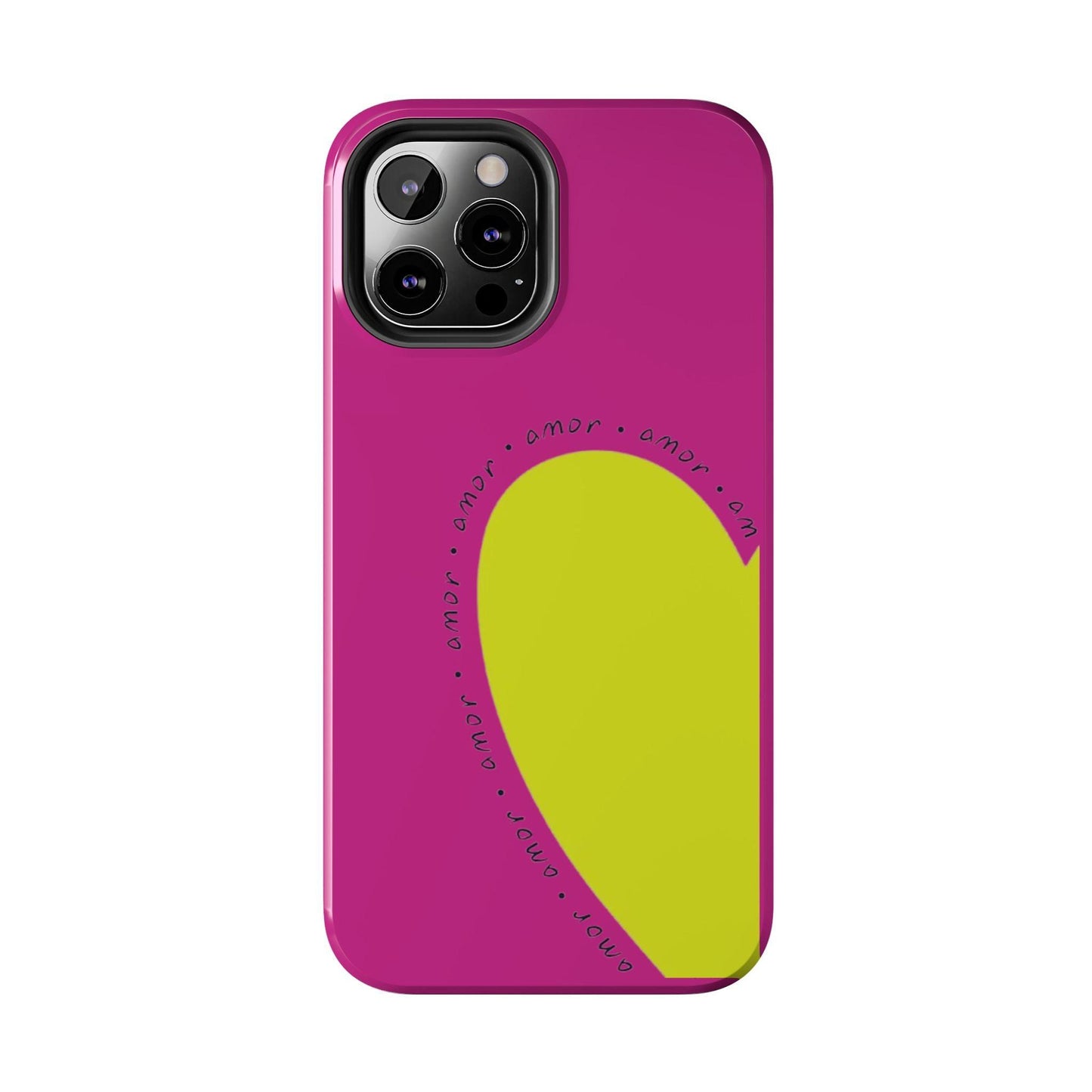 Amor Neon Heart Tough iPhone Cases