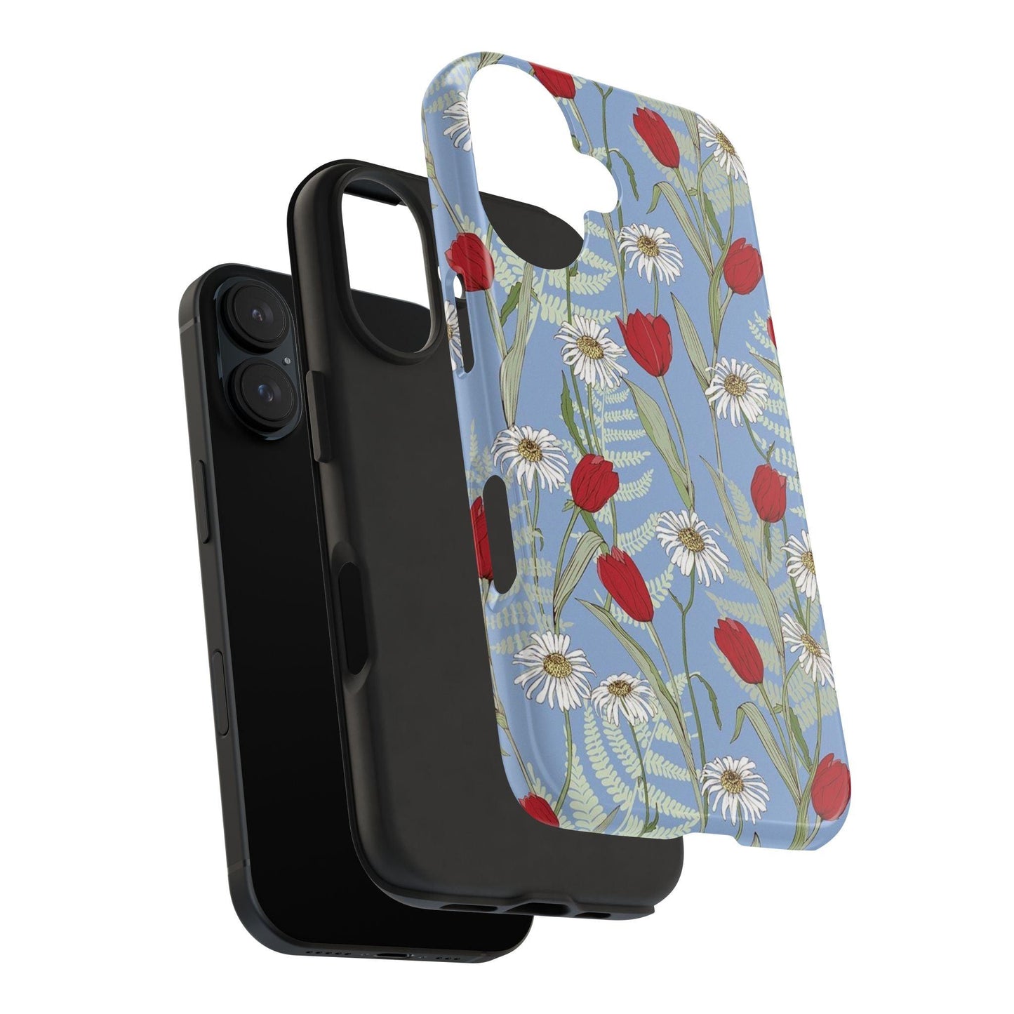 Blooms on Blue Tough iPhone Cases