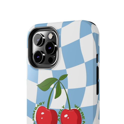 Cherry Gossip Check Tough iPhone Cases