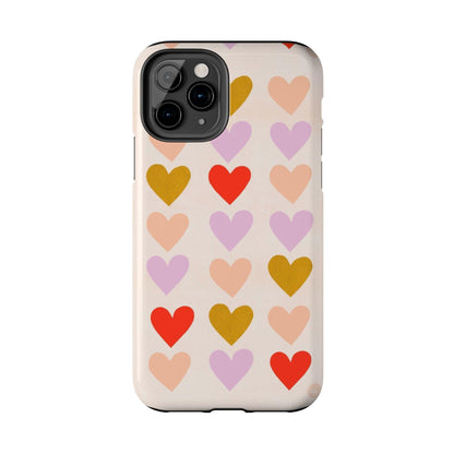 Cutesy Hearts Tough iPhone Cases