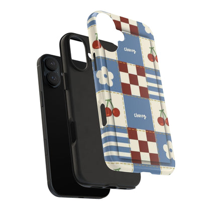 Cherry Blue Tri-Tone Tough iPhone Cases