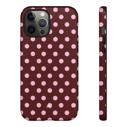 Burgundy Pink Polka Dot Phone Case