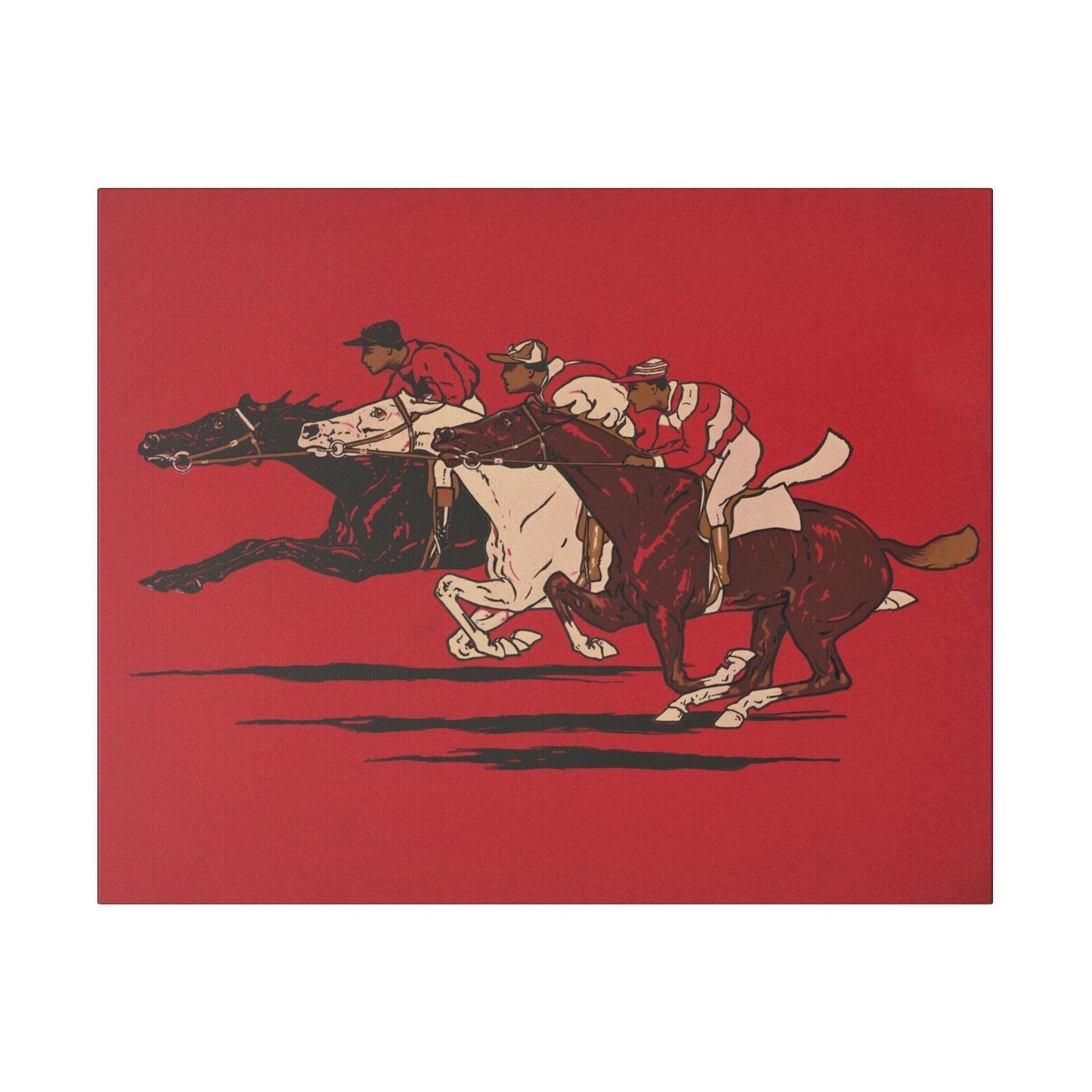 The Runners (1900), vintage horse racing illustration - Matte Canvas, Stretched, 0.75"