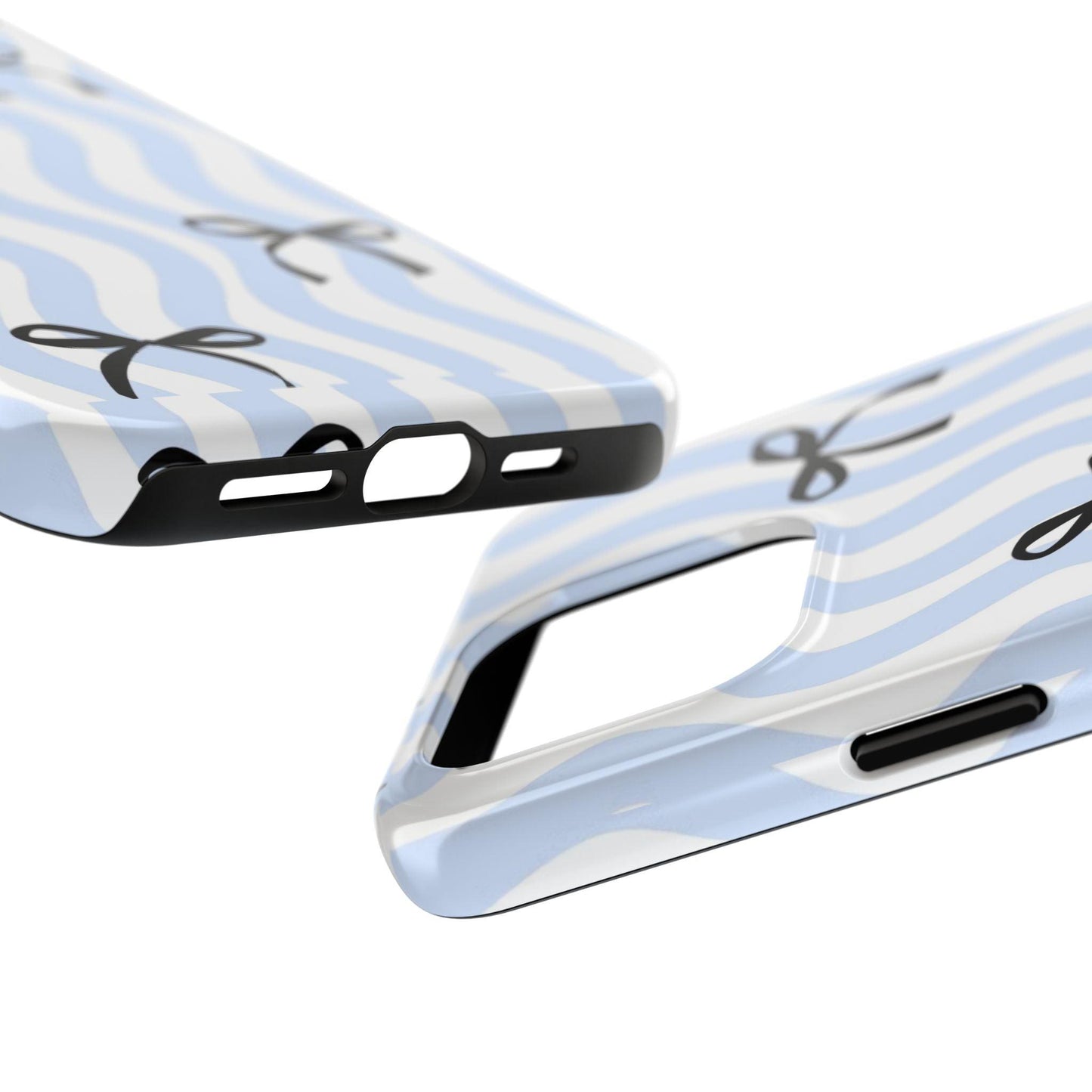 Bowtiful Blue Wavy Bliss Tough iPhone Cases