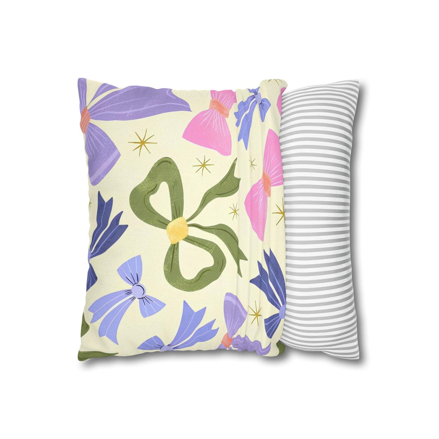 Colorful Festive Bows Cushion Cover - Spun Polyester Square Pillowcase - Available in 4 sizes