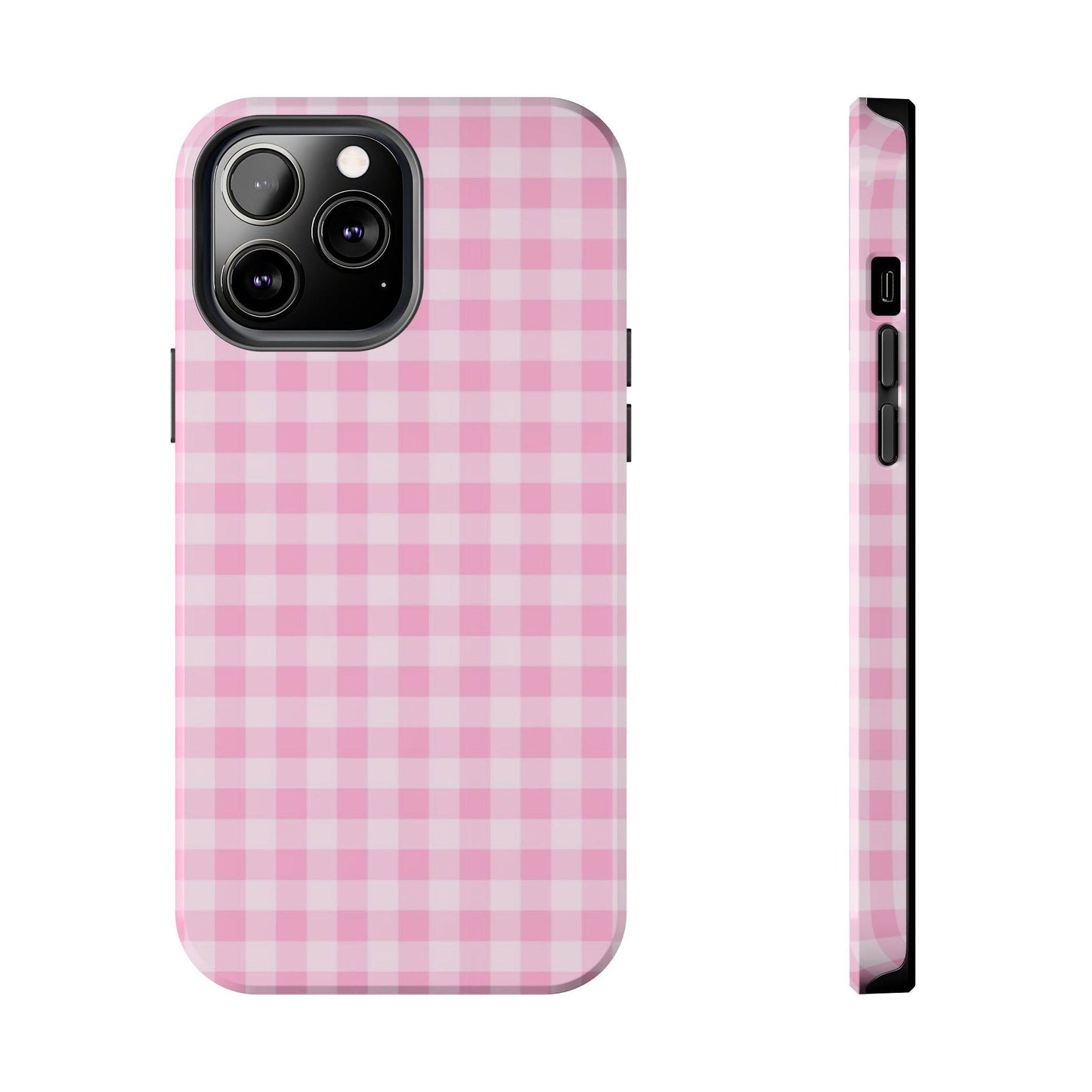 Pink Gingham Tough iPhone Cases