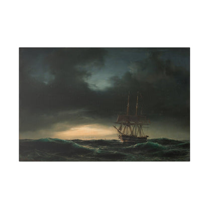 A Danish corvette in the lake after a storm by Anton Melbye - Matte Canvas, Stretched, 0.75"