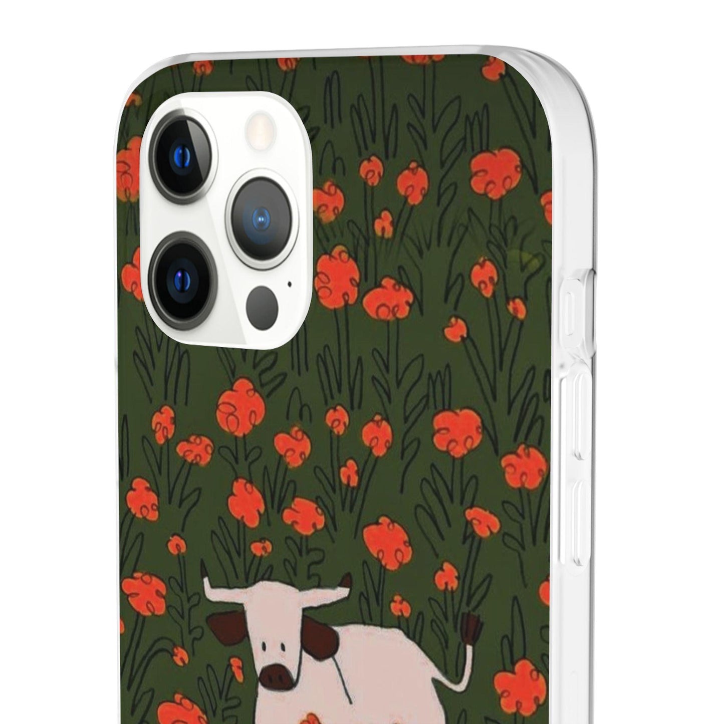 Cow in Flower Field - Flexi iPhone Cases