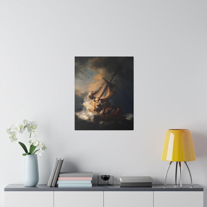 Rembrandt van Rijn's The Storm on the Sea of Galilee (1633) - Matte Canvas, Stretched, 0.75"