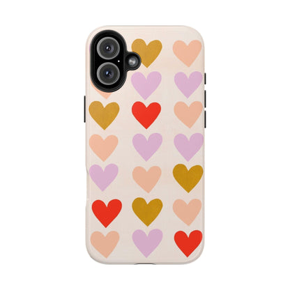 Cutesy Hearts Tough iPhone Cases