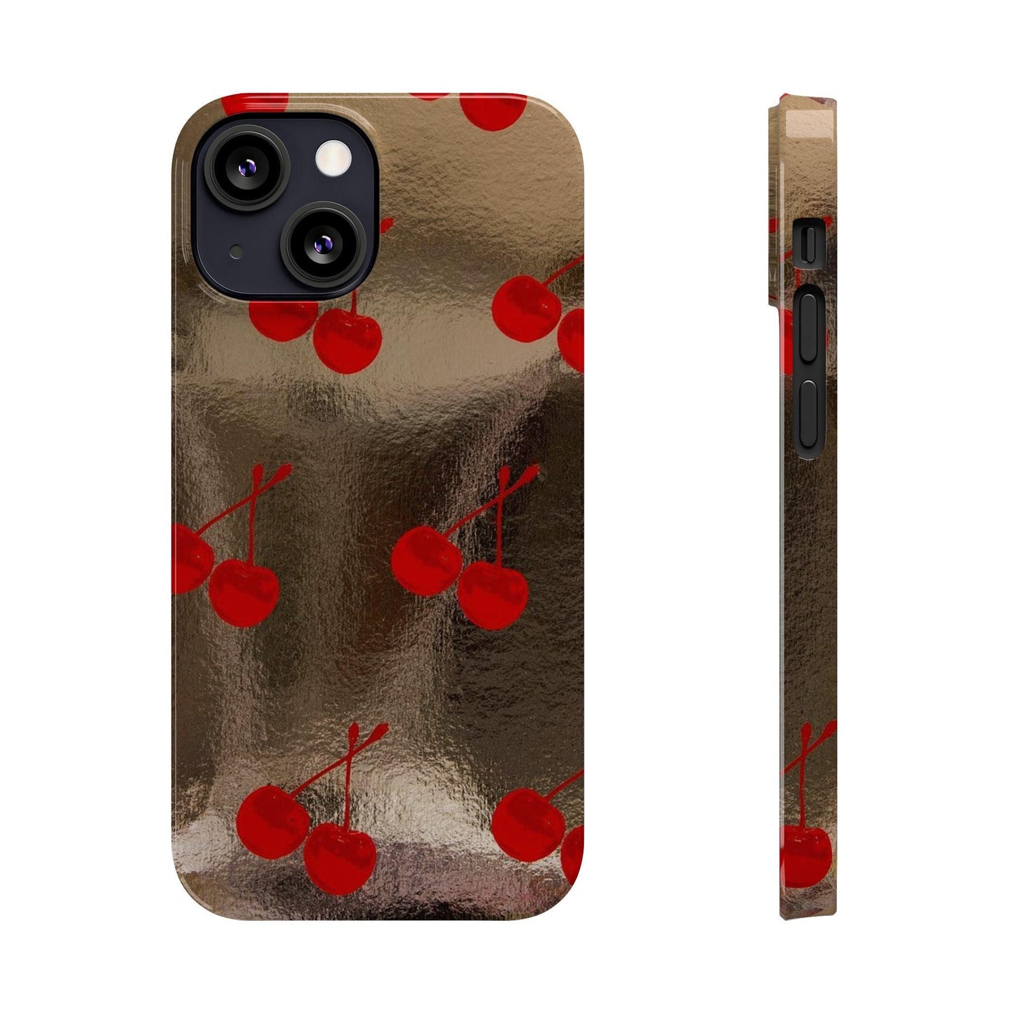 Golden Cherry Bliss Slim iPhone Cases