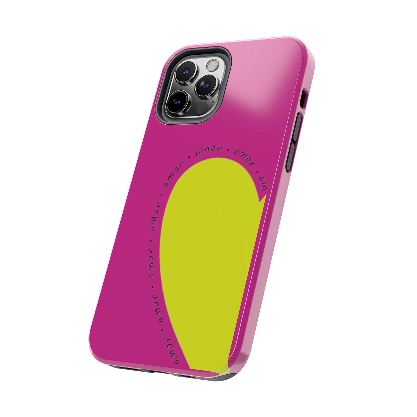 Amor Neon Heart Tough iPhone Cases