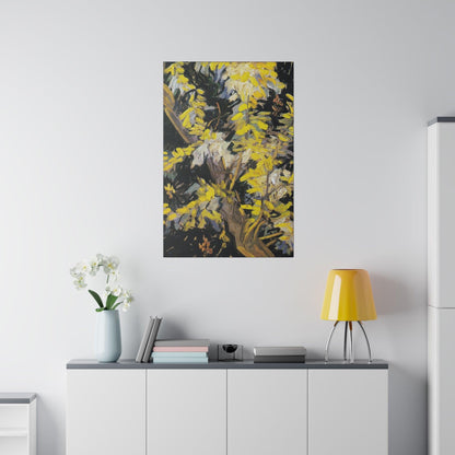 Vincent van Gogh's Blossoming Acacia Branches (1890) famous painting - Matte Canvas, Stretched, 0.75"