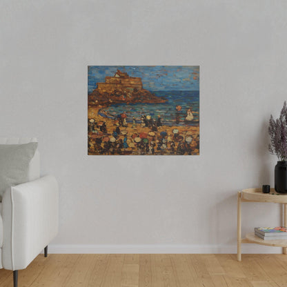 Seascape of St Mâlo by Maurice Brazil Prendergast on a Matte Canvas Stretched 0.75