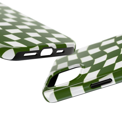 Green Checkmates Tough iPhone Cases