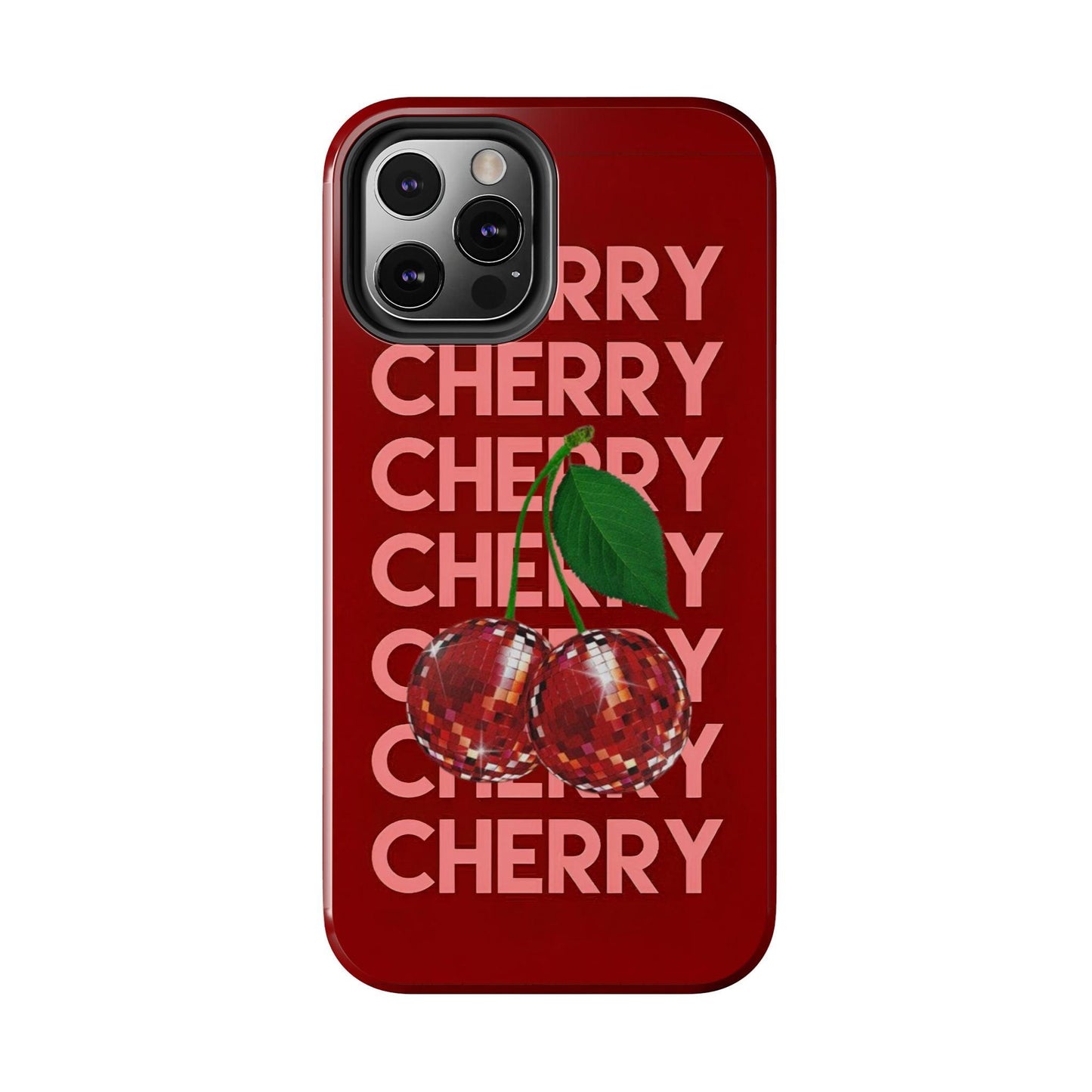 Cherries Disco Inspo iPhone Cases in Cherry Red