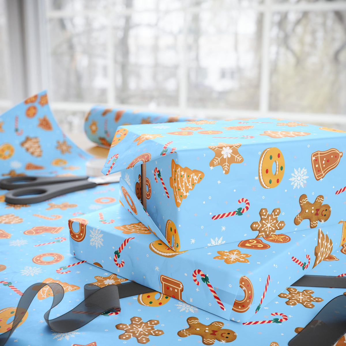 The Cookie Wonderland Blue Wrapping Paper Roll