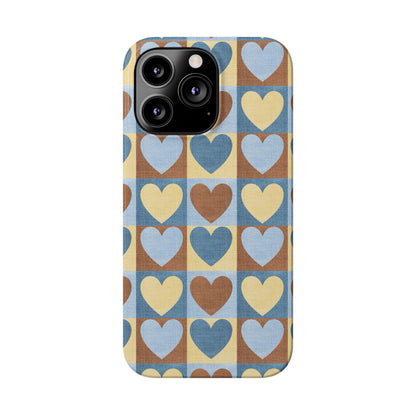 Retro Heart Mosaic Grid Case iPhone Cases