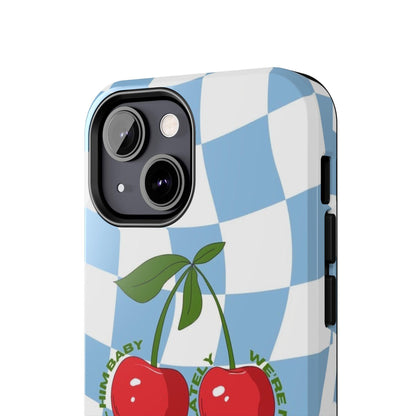 Cherry Gossip Check Tough iPhone Cases