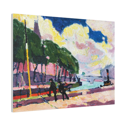 On the Banks of the Seine circa 1909 to 1912 painting by Henry Lyman Sayen on a Matte Canvas Stretched 0.75