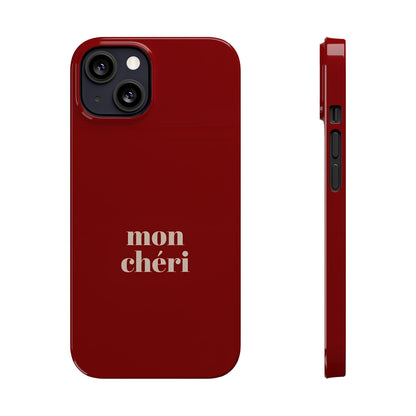 Mon Cheri iPhone Slim Phone Cases (Cherry Red)