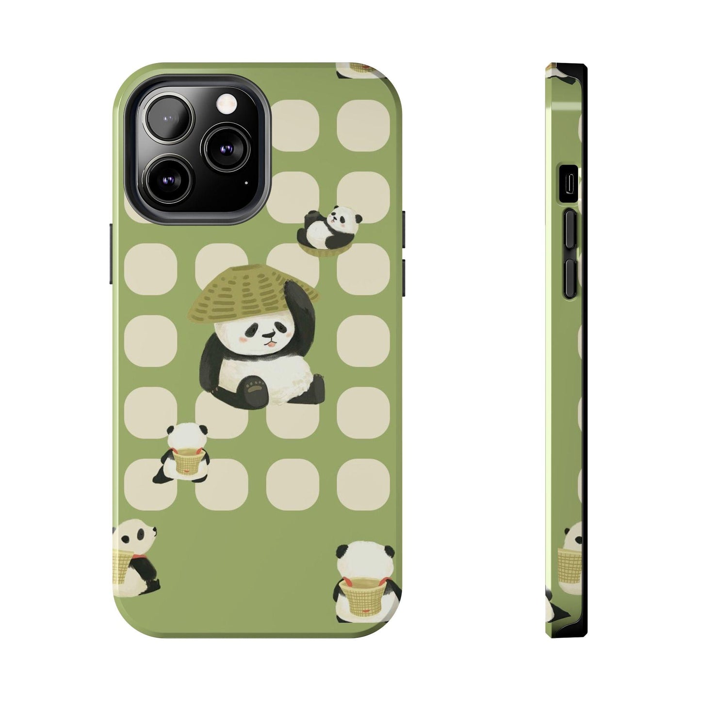 Bamboo Basket Pandas iPhone Cases