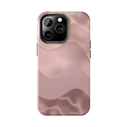 Blush Wave Satin Sandscape Tough iPhone Cases