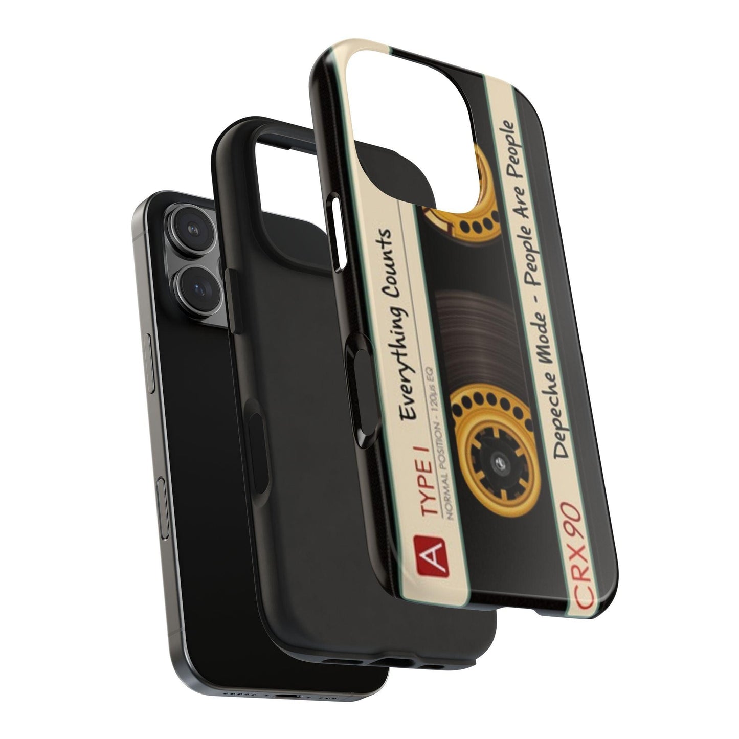 Nostalgic Old Cassette Tape with Yellow wheels iPhone Cases