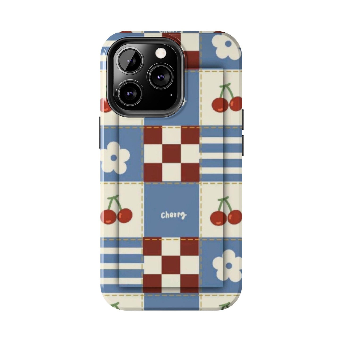 Cherry Blue Tri-Tone Tough iPhone Cases