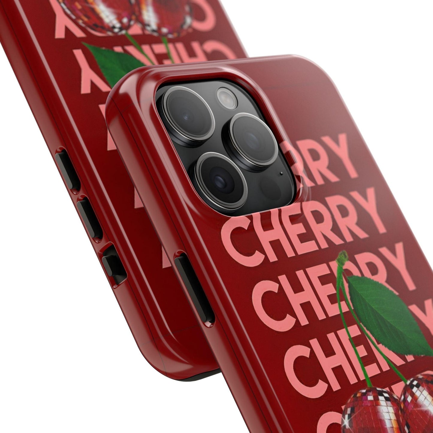 Cherries Disco Inspo iPhone Cases in Cherry Red