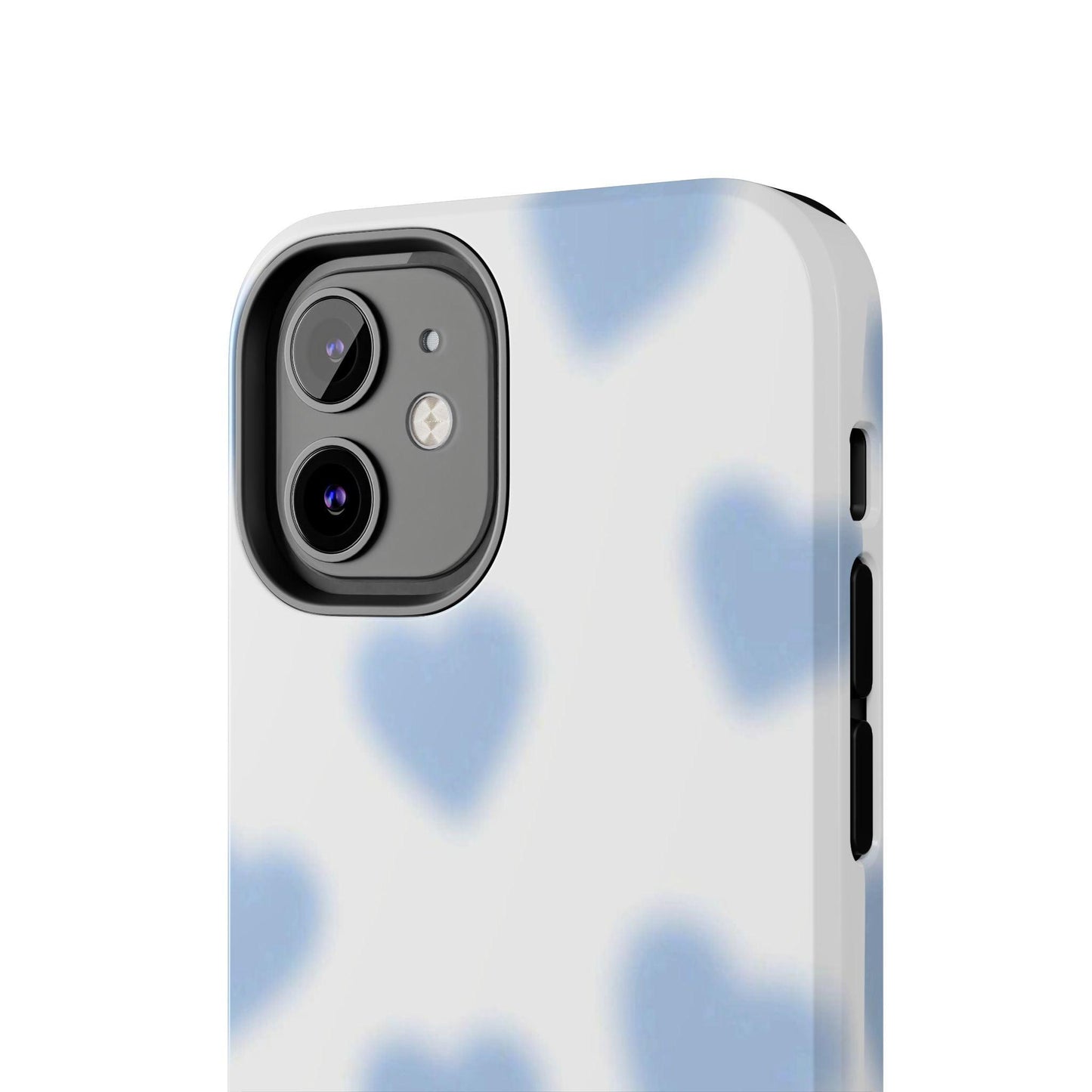 Blue-Blurry Hearts Tough iPhone Cases