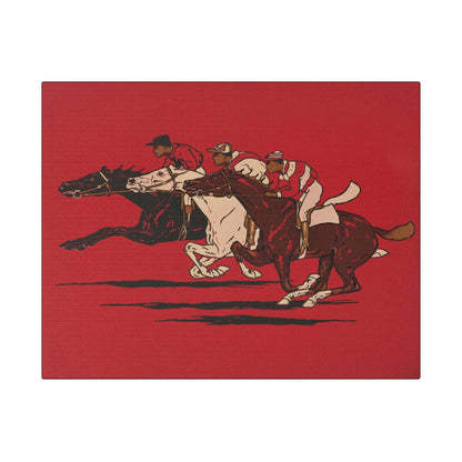 The Runners (1900), vintage horse racing illustration - Matte Canvas, Stretched, 0.75"