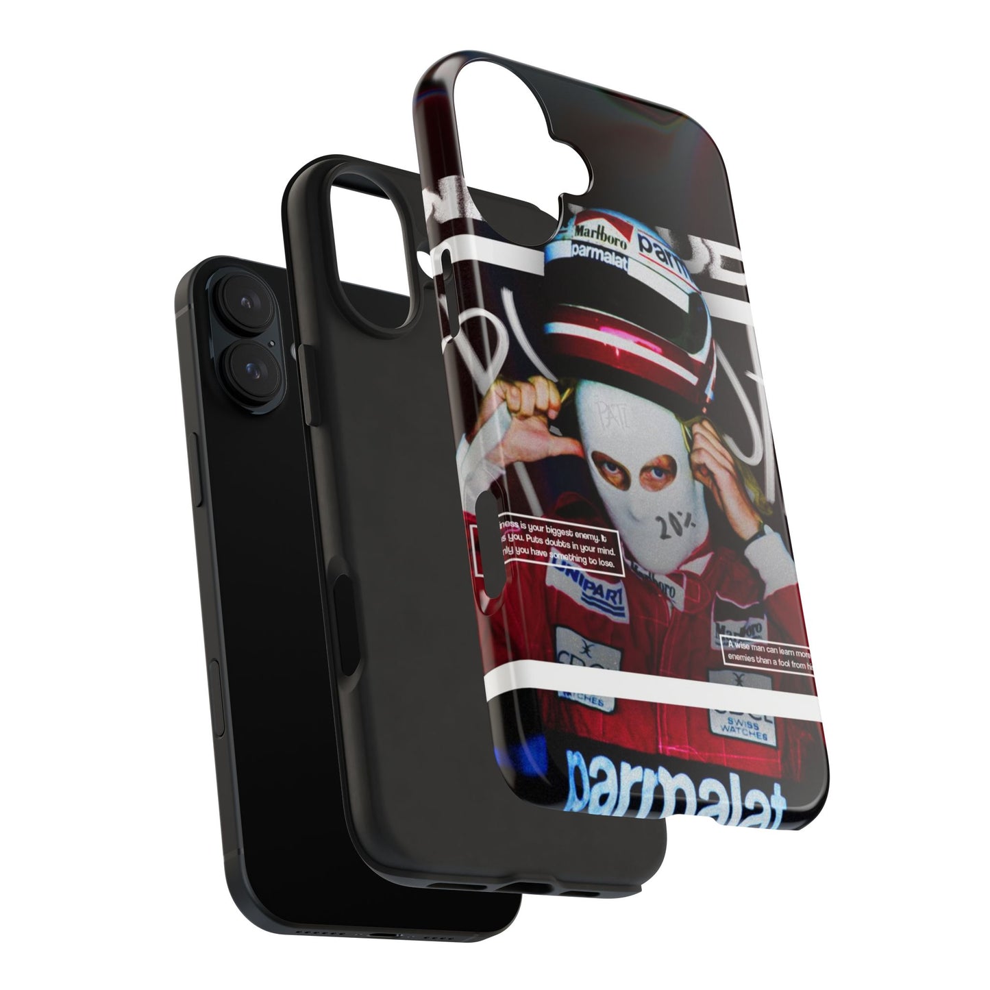 Racing-Inspired Tough Phone Case with Graffiti Design