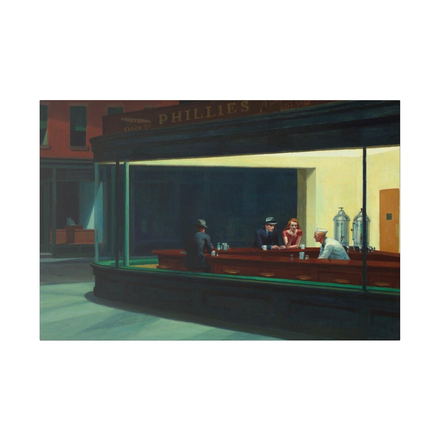 Nighthawks (1942) oil painting by Edward Hopper - Matte Canvas, Stretched, 0.75"