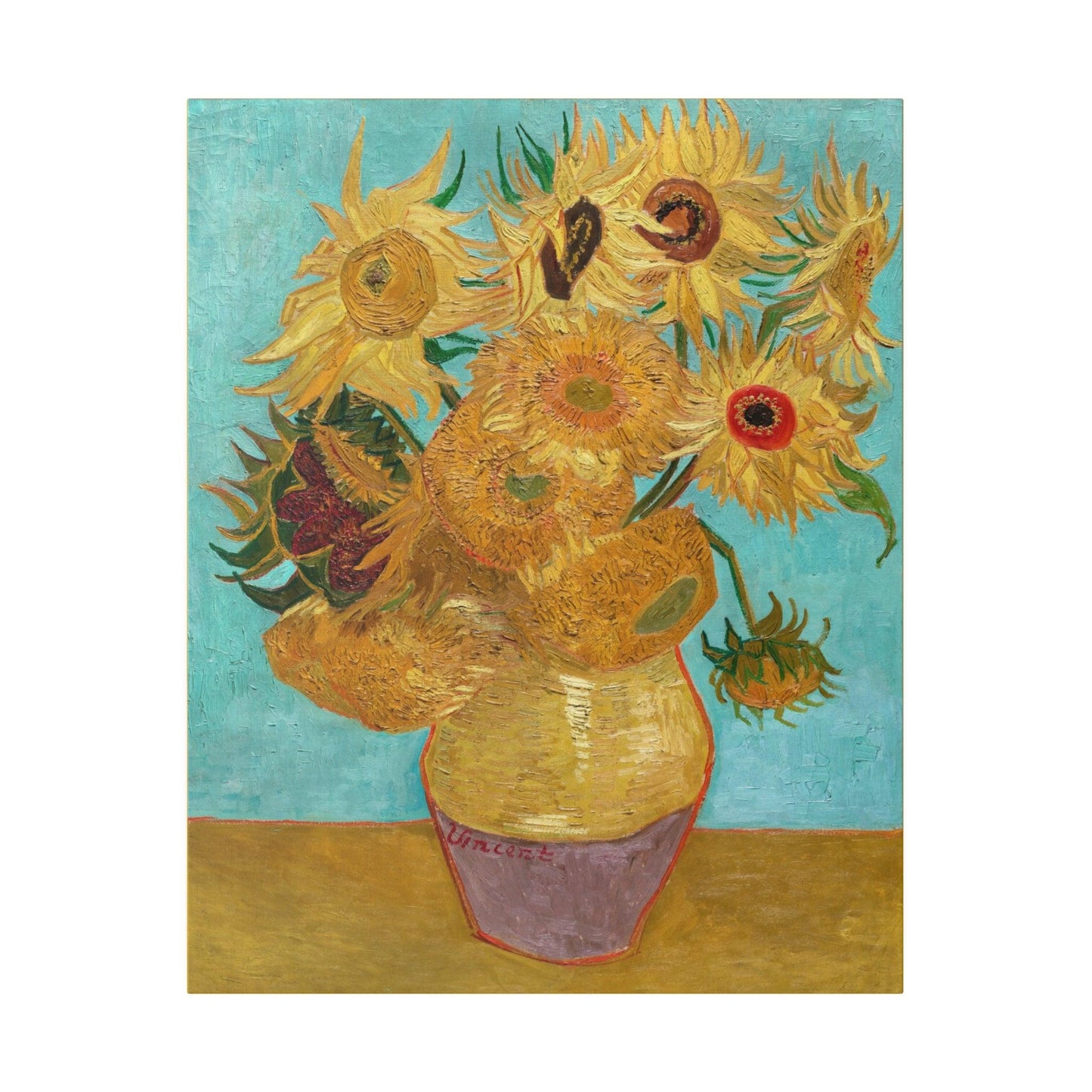 Vincent van Gogh's Vase with Twelve Sunflowers 18881889 famous painting  Matte Canvas Stretched 0.75