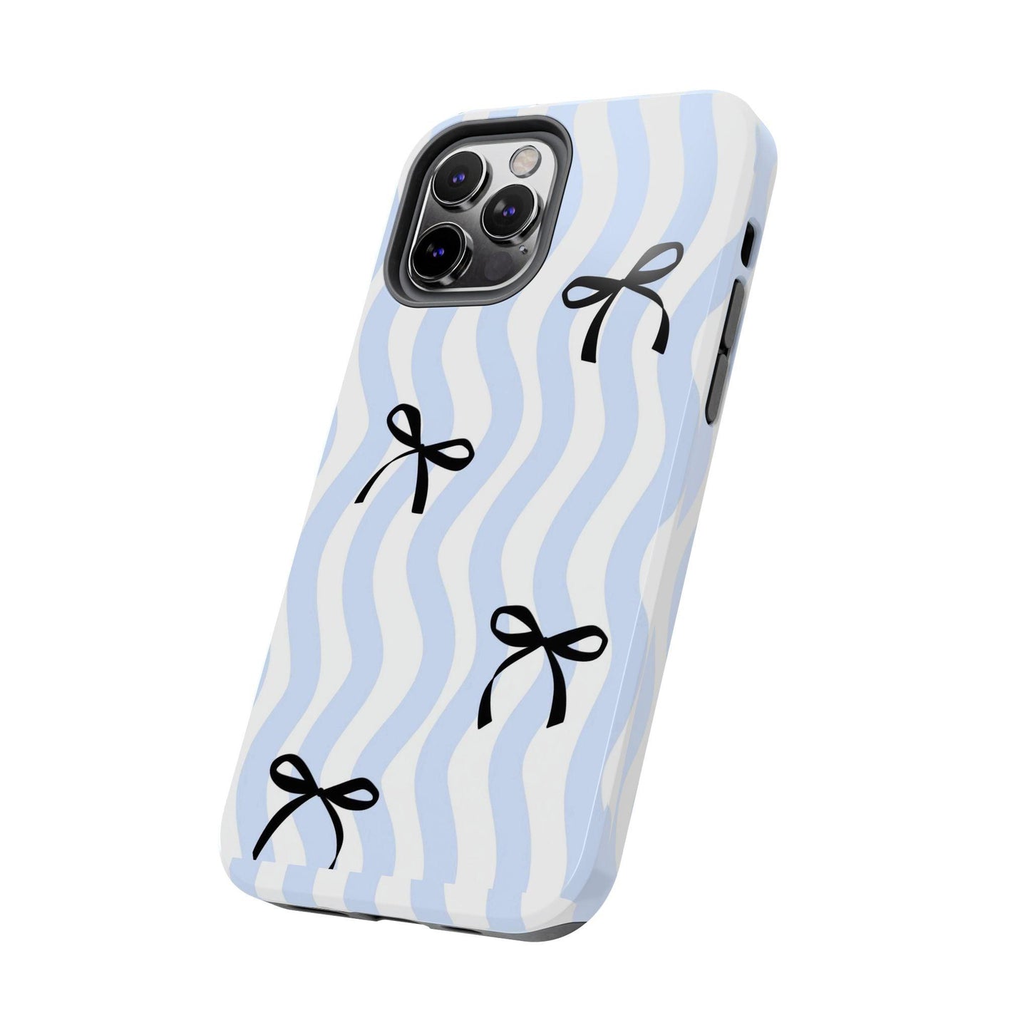 Bowtiful Blue Wavy Bliss Tough iPhone Cases