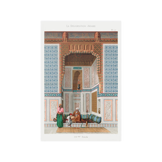 Arabic family lithograph by Emile Prisses dAvennes La Decoration Arabe on a Satin Posters 210gsm