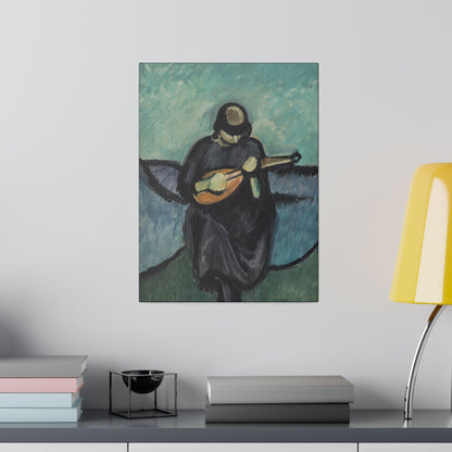 Mandolin player by Harald Giersing - Matte Canvas, Stretched, 0.75"