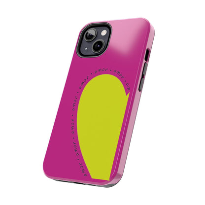 Amor Neon Heart Tough iPhone Cases