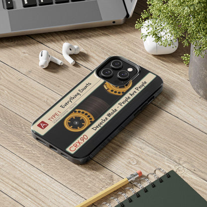 Nostalgic Old Cassette Tape with Yellow wheels iPhone Cases